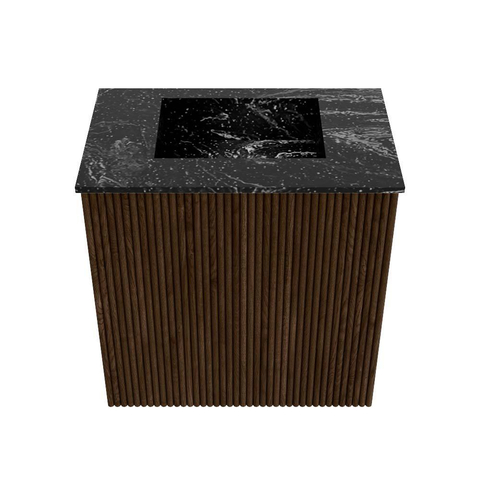 Mondiaz JOYA-DLUX Meuble de toilette 40cm - couleur Walnut - Vasque FAYE position Milieu Sans trou de robinet couleur Lava SW1422435