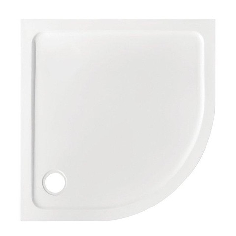 FugaFlow Effieciente Bac à douche Anto - 90x90x4cm - quart de cercle SMC - blanc brillant SW1450274