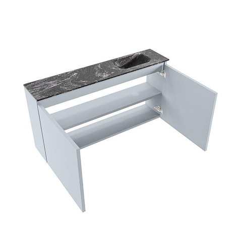 MONDIAZ TURE-DLUX Meuble WC 100 cm Clay. Lavabo EDEN Lava position à droite. Avec 1 trou de robinet. SW1103724