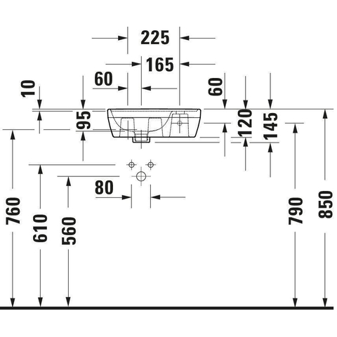 Duravit D-neo Fontein - met kraangat rechts - zonder overloop - 40x22x14cm - met wondergliss - wit SW640443