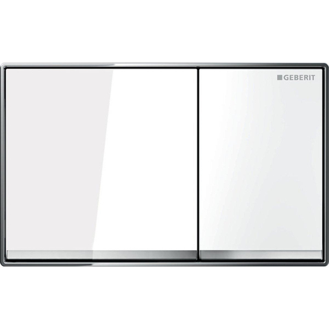 Geberit Omega60 bedieningsplaat - 2-toets spoeling - vierkant - glas - dualflush - wit 0700246