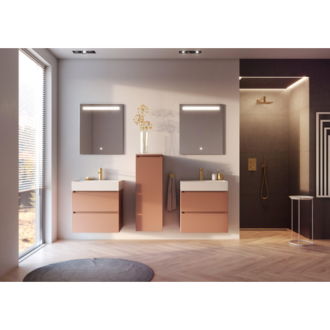 H&R Badmeubelen Infinity XXL Wastafelonderkast - 80x44.8x65cm - 2 lades - greeploos met aluminium greeplijst - petrol mat SW755173