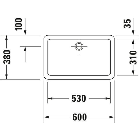 Duravit Vero opbouwwastafel onderzijde geslepen met bevestiging 60x38cm zonder overloop met wondergliss wit 0305340