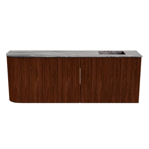 Mondiaz JOYA-DLUX 111.6cm toiletmeubel - ronding links kleur Ruby - Wastafel FAYE positie Rechts Zonder kraangat kleur Sombra. SW1425708