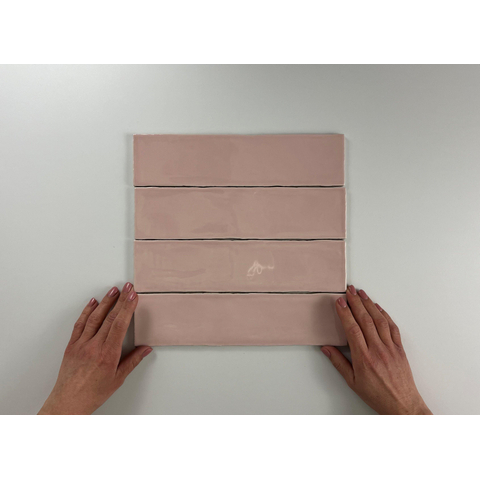 ÉCHANTILLON Terravito Pavero carreau mural - 7.5x30cm - 8.6mm - Rectangulaire - Rose brillant SW735913