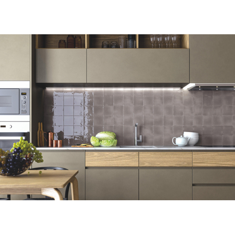 Terravito Viondo carreau mural - 13x13cm - 10mm - Carré - Gris Brillant SW542673