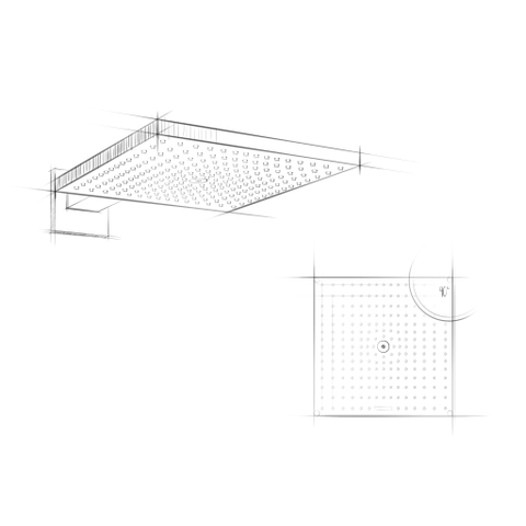 Hansgrohe Raindance e Square - hoofddouche E300 - 1jet - met douchearm 39cm - 30x30cm - hoogglans chroom SW157192