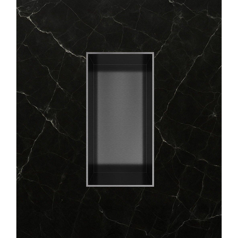 Hotbath &MORE Inbouwbox of inbouwnis - 30x15x10 - frameless - PVD - geborsteld zwart SW1246522