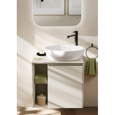 Villeroy & Boch Dawn 1 greeps wastafelkraan verhoogd - zonder pop up afvoergarnituur - mat zwart SW974142