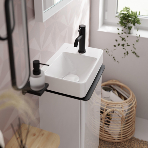 Hansgrohe Tecturis s Wastafelmengkraan - coolstart - zonder waste - 10.8cm uitloop - mat zwart SW918756