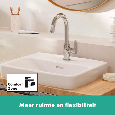 Hansgrohe Vernis Blend Eengreeps wastafelmengkraan - 210 met draaibare uitloop - met PopUp - trekwaste - hoogglans chroom SW642531
