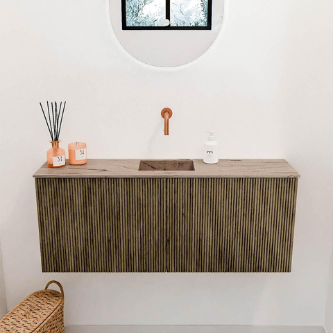 Mondiaz JOYA-DLUX 100cm toiletmeubel - kleur Dusk - Wastafel FAYE positie Midden Zonder kraangat kleur Arena. SW1425774
