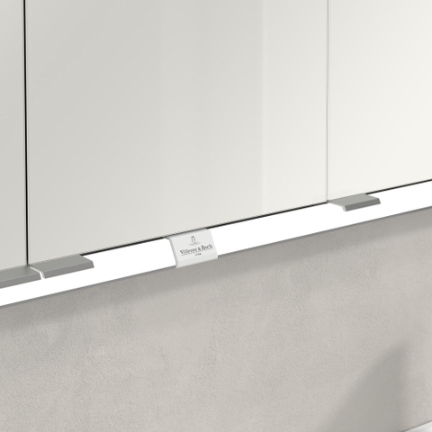 Villeroy & Boch My View Now My view - inbouw spiegelkast - 130x75cm - 3 deuren - 3 contactdoos LED - zilver SW641678