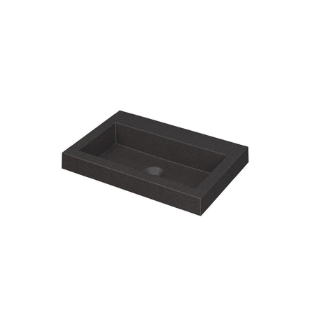 INK Dock lavabo - 60x40x6cm - 1 cuve - 0 trous de robinet - quartz noir SW68552