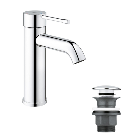 GROHE Essence New Robinet de lavabo à poser - bec 11,6cm - taille S - vidage push-open - chromé SW115547