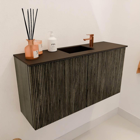 Mondiaz JOYA 80cm toiletmeubel - kleur Shadow - Wastafel FAYE positie Midden 1 kraangat kleur Urban. SW1426194