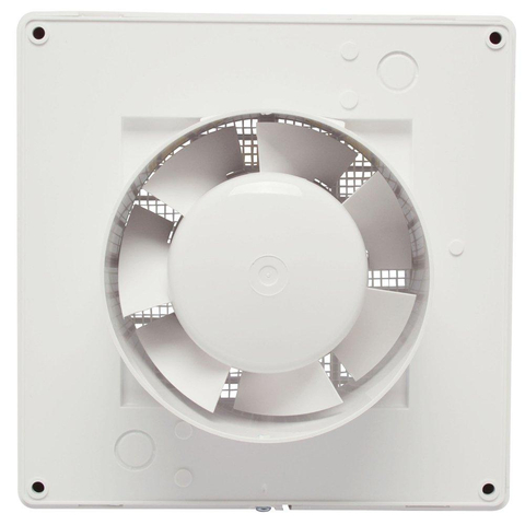 Sanivesk Standaard ventilateur - Ø12,5 - Sur interrupteur (lumière) - Carré - Blanc SW1212660