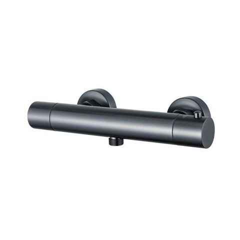 Fortifura Calvi Ensemble de douche avec douchette ronde, flexible en métal et robinet de douche Gunmetal PVD SW811954