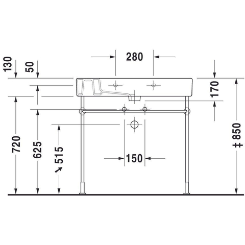 Duravit Vero Meubelwastafel - met kraangat - met overloop - 85x49cm - met wondergliss - wit 0291350