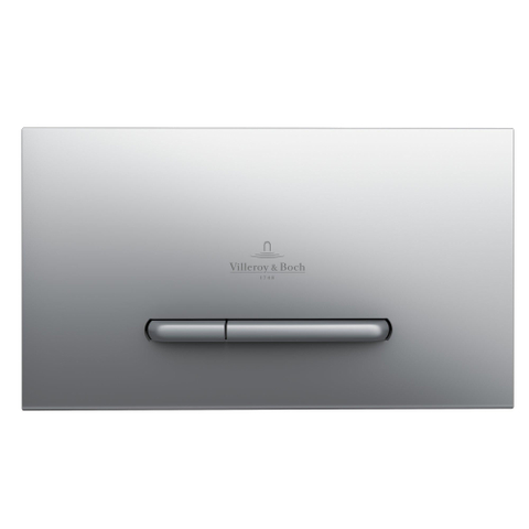 Villeroy & Boch Viconnect bedieningsplaat dualflush frontbediend - 25.3x14.5cm - kunststof - mat chroom SW106654