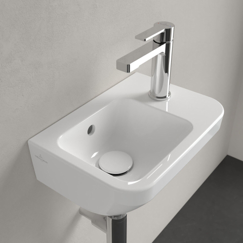 Villeroy & Boch Architectura fontein - 36x26cm - 1 kraangat rechts - met overloop ceramic - White Alpine (glans wit) SW68793