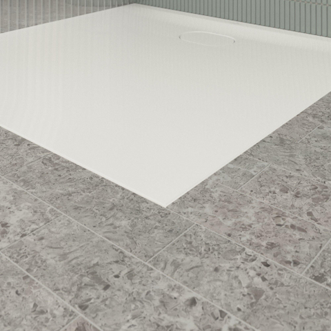 Villeroy & Boch Ecora douchebak - 100x100x3.5cm - afvoer korte zijde - white alpine (wit) SW1559028