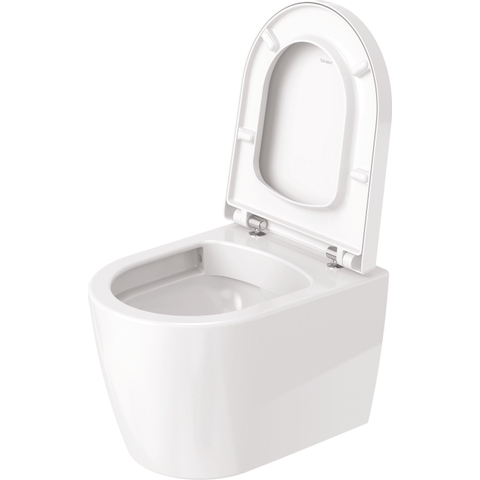 Duravit Me by starck - ME by Starck - compact - hangtoilet - 370 x 480 mm - zonder spoelrand - diepspoel - inclus - spoelrandloos - glans wit 0293436