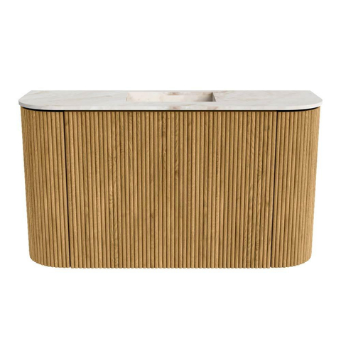Mondiaz JOYA-DLUX Meuble de salle de bains 73.2cm - arrondis gauche et droite couleur Chêne - Vasque FAYE position Milieu Sans trou de robinet couleur Frappe SW1421961