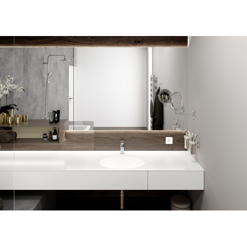 Hansgrohe Vernis Blend 1 greeps wastafelkraan 100met - trekwaste - hoogglans chroom SW651378