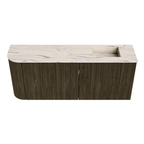 Mondiaz JOYA-DLUX 101.6cm toiletmeubel - ronding links kleur Shadow - Wastafel FAYE positie Rechts Zonder kraangat kleur Nata. SW1425006