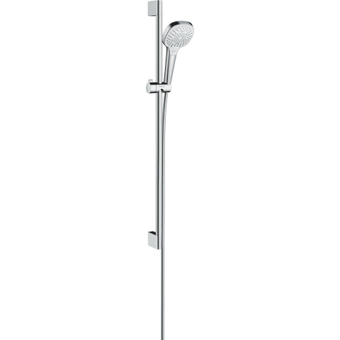 Hansgrohe Croma select e Multi glijstangset - met Croma - select E Multi - handdouche - ecosmart - 90cm - met isiflex B - doucheslang - 160cm wit/chroom - wit chroom 0605314
