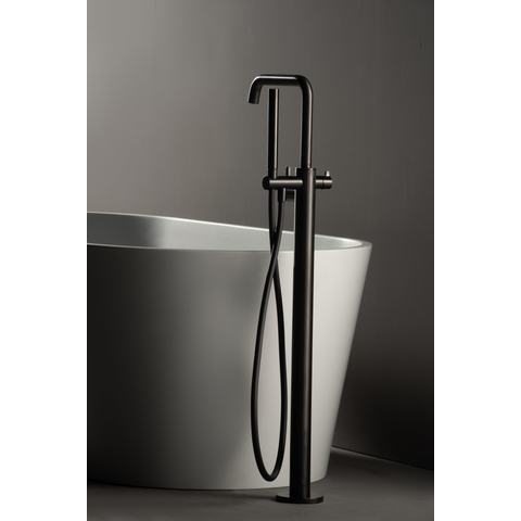 Hotbath Ace Partie apparente - mélangeur de bain - autoportant - flexible de douche - douchette - noir brossé PVD SW1117744