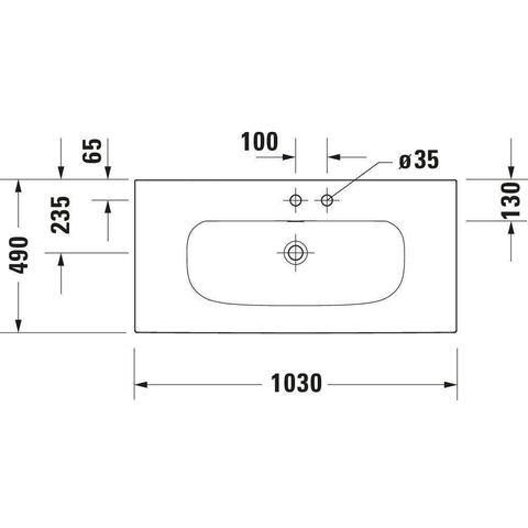 Duravit Viu Meubelwastafel - 103x49cm - met kraangat - met overloop - wit SW297108