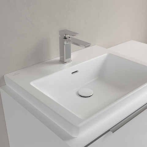 Villeroy & Boch Subway 3.0 lavabo - 60x47x16.5cm - 1 trou de robinet - stone white mat SW701569