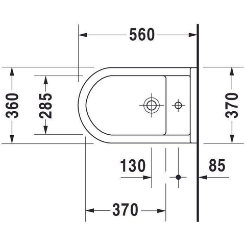 Duravit Starck 3 Staand bidet - met bevestiging - 36x56cm - glans wit 0314684