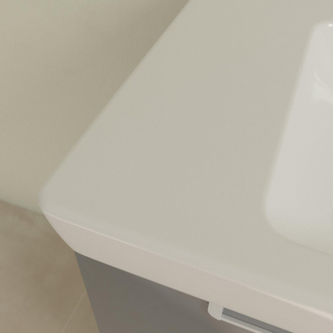 Villeroy & Boch Subway 2.0 wastafel - 80x47cm - 1 kraangat ongeslepen - met overloop - keramiek - White Alpine (glans wit) 1024064