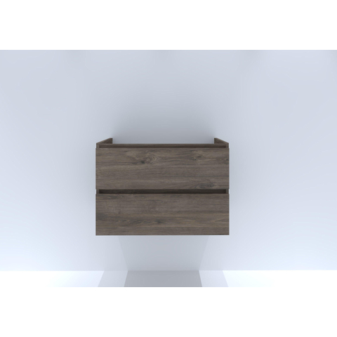 H&R Badmeubelen Infinity Wastafelonderkast - 80x44.8x55cm - 2 lades - greeploos - espresso SW529925
