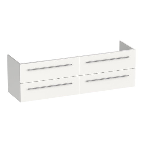 BRAUER Trust meuble sous-lavabo 160 sans poignées rapportées 4 tiroirs softclose et 2 découpes pour siphon - blanc mat SW1203992