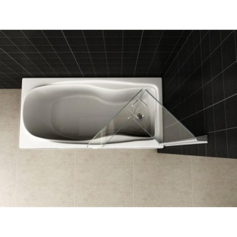 Wiesbaden Cinco Badwand draaibaar - 100x140cm - 6mm - nano helder glas - chroom SW95467