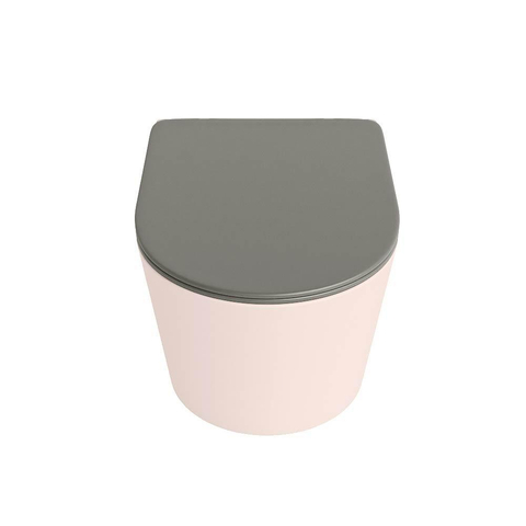 Mondiaz LAVIE hangtoilet – spoelrandloos – 36 x 53 cm – met softclose zitting – Rosee (roze), zitting Smoke (lichtbruin) SW1208733