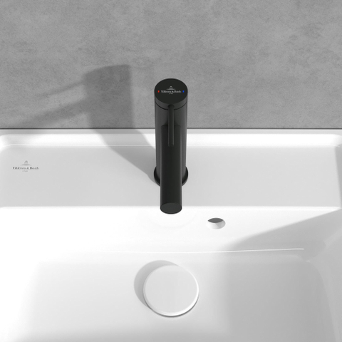 Villeroy & Boch Loop & Friends 1 greeps wastafelkraan - zonder waste - mat zwart SW974144