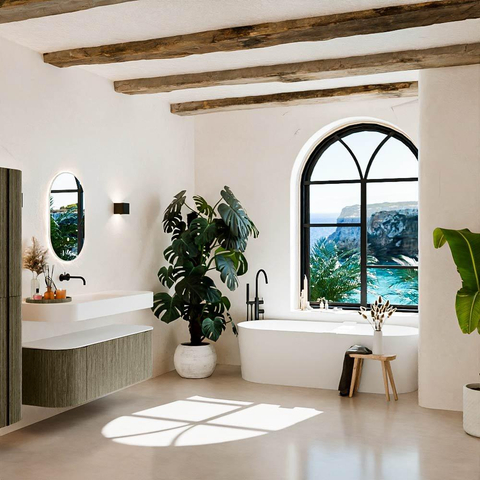 MONDIAZ THOR 130cm meuble de salle de bains arrondi gauche + droite couleur Shadow avec 1 tiroir et 2 portes. Vasque suspendue CLOUD Milieu sans trou de robinet couleur Talc. SW1463705