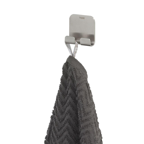 Tiger Colar Handdoekhaak - 2 haken - zelfklevend - geborsteld RVS SW106808