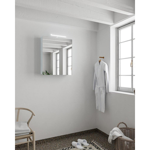 Mondiaz CUBB armoire de toilette – 60 x 70 x 18 cm – 1 porte – Clay (bleu clair/gris) SW410518