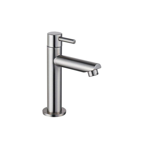 QeramiQ Fuente Pack Lave-mains - 38x7x24cm - 1 trou de robinet - céramique - robinet Inox brossé - Blanc brillant SW1111475