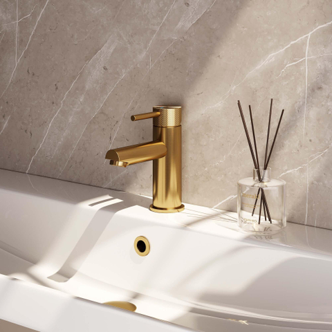Brauer Gold carving Mitigeur de lavabo sur plage - bas - modèle a - PVD - or brossé SW715476