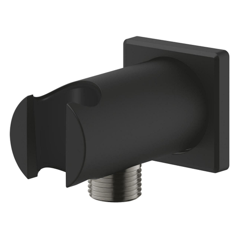 GROHE Rainshower wandaansluitbocht - vierkant - met houder - phantom black (zwart) SW1477642