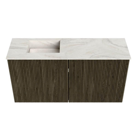 Mondiaz JOYA-DLUX 80cm toiletmeubel - kleur Shadow - Wastafel FAYE positie Links 1 kraangat kleur Ostra. SW1422992