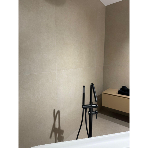 Terravito Melora carrelage mural et de sol - 120x120cm - rectifié - aspect béton - sable mat (beige) SW1077622