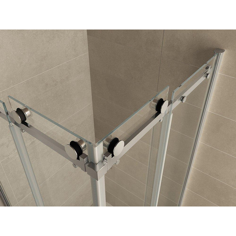 Wiesbaden Entra Hoekinstap cabine - met 2 schuifdeuren - 90x90x200cm - 8mm - nano helder glas - chroom SW295936